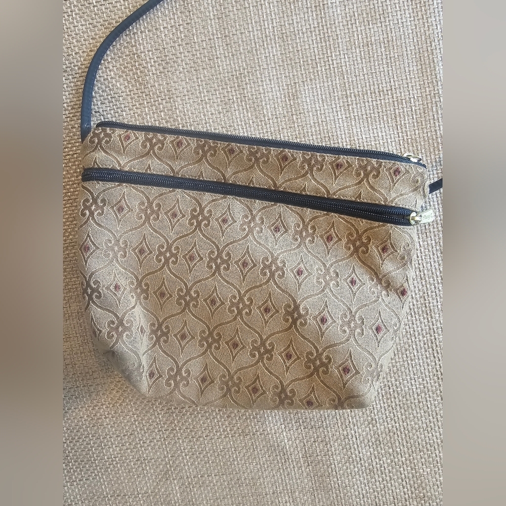 Neutral Boho Crossbody Bag | Beige Pattern Lightweight Everyday Purse - Picture 2 of 6